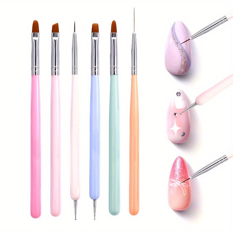 6pcs Nails Art Brushes Set Man - Wood Chisel Set recension och pris